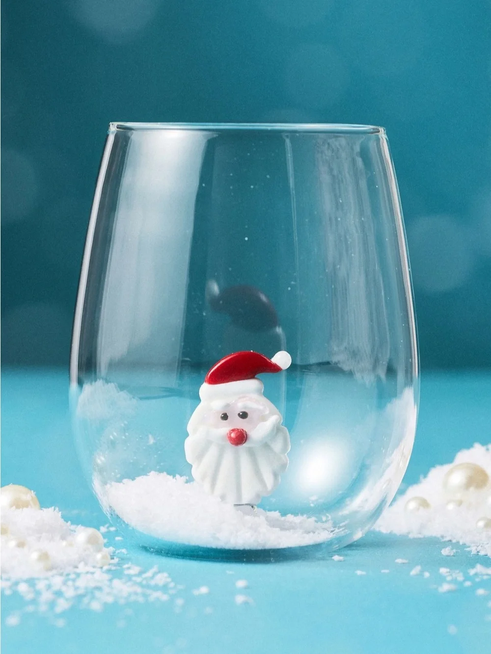 Anthropologie Jolly Icon Stemless Wine Glass